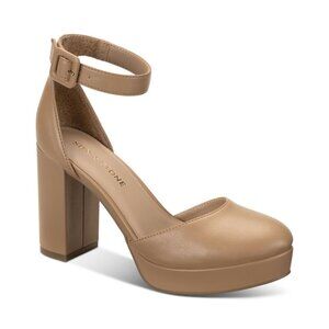 69$ Sun + Stone Birdey Ankle Strap Block Heel Platform Pumps Size 10.5 US Nude
